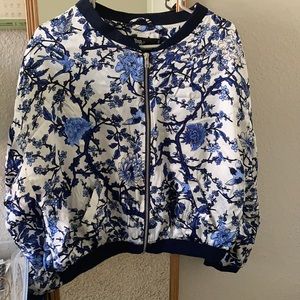 Pure silk bomber jacket